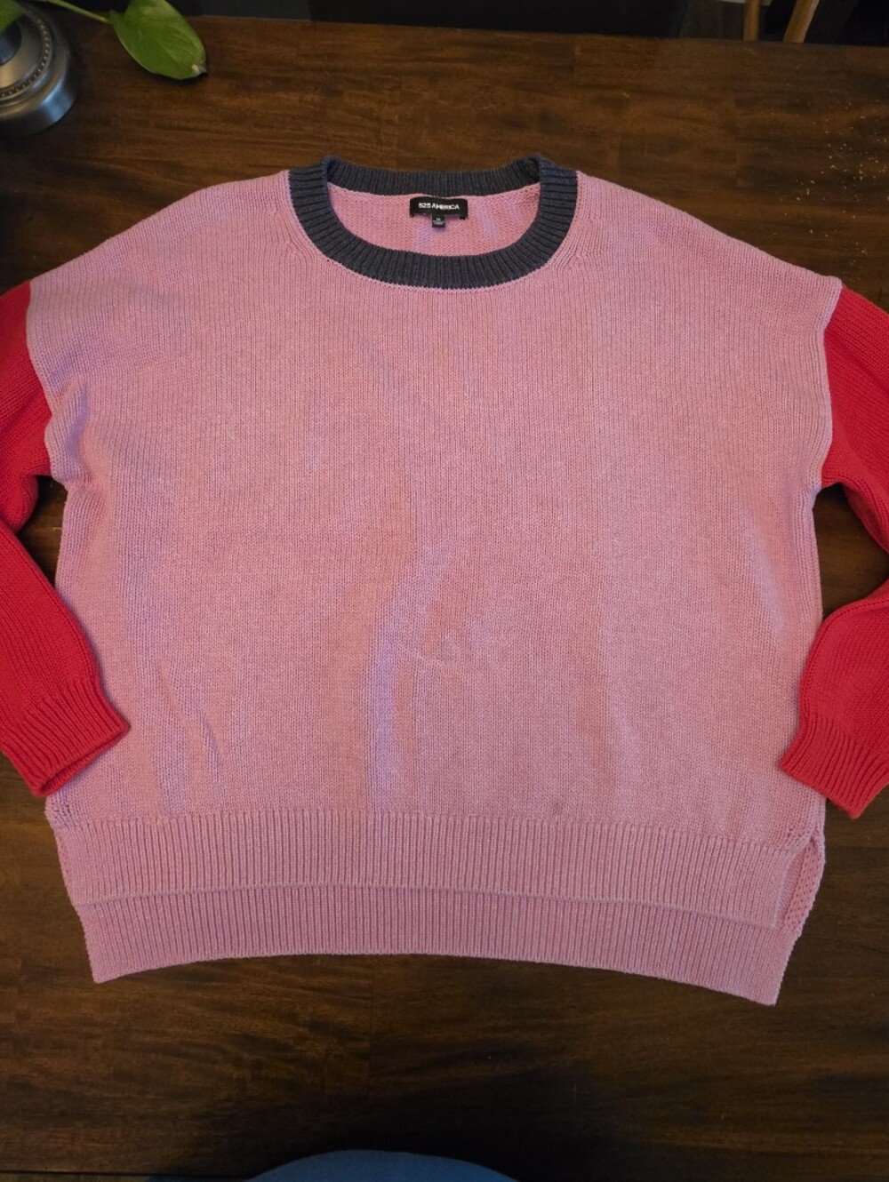 525 America Colorblock Cable Knit Crewneck Sweater - Size M